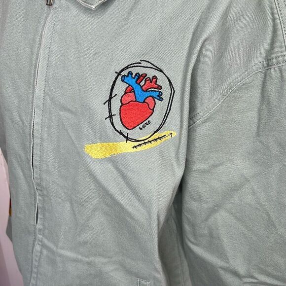 Forever 21 x Ron Bass We Are The chosen Ones Jacket Green Size Medium New - Picture 3 of 7